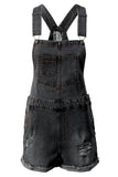 Overalls - Distressed Denim Overalls With Pockets