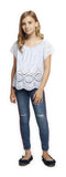 Top - Dex Kids Short Sleeve Crochet Lace Detail Top