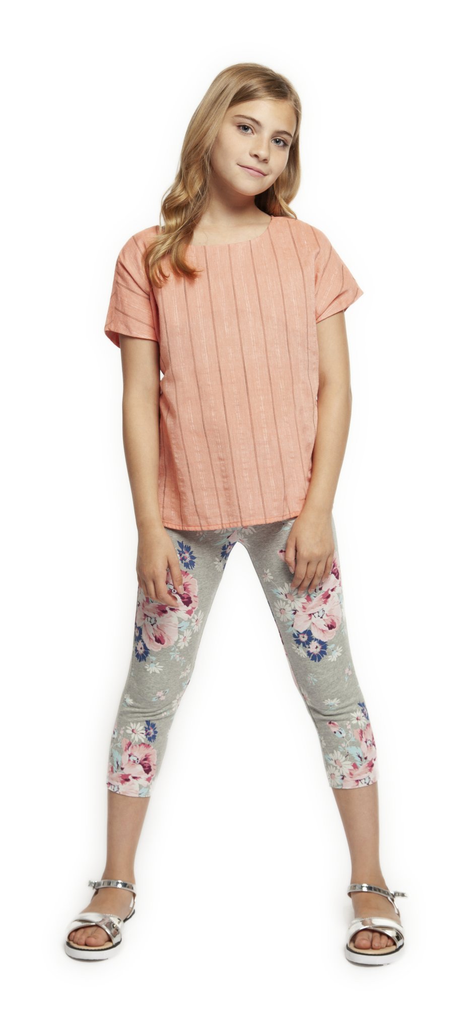 Top - Dex Kids Short Sleeve Striped Bow Back Detail Top