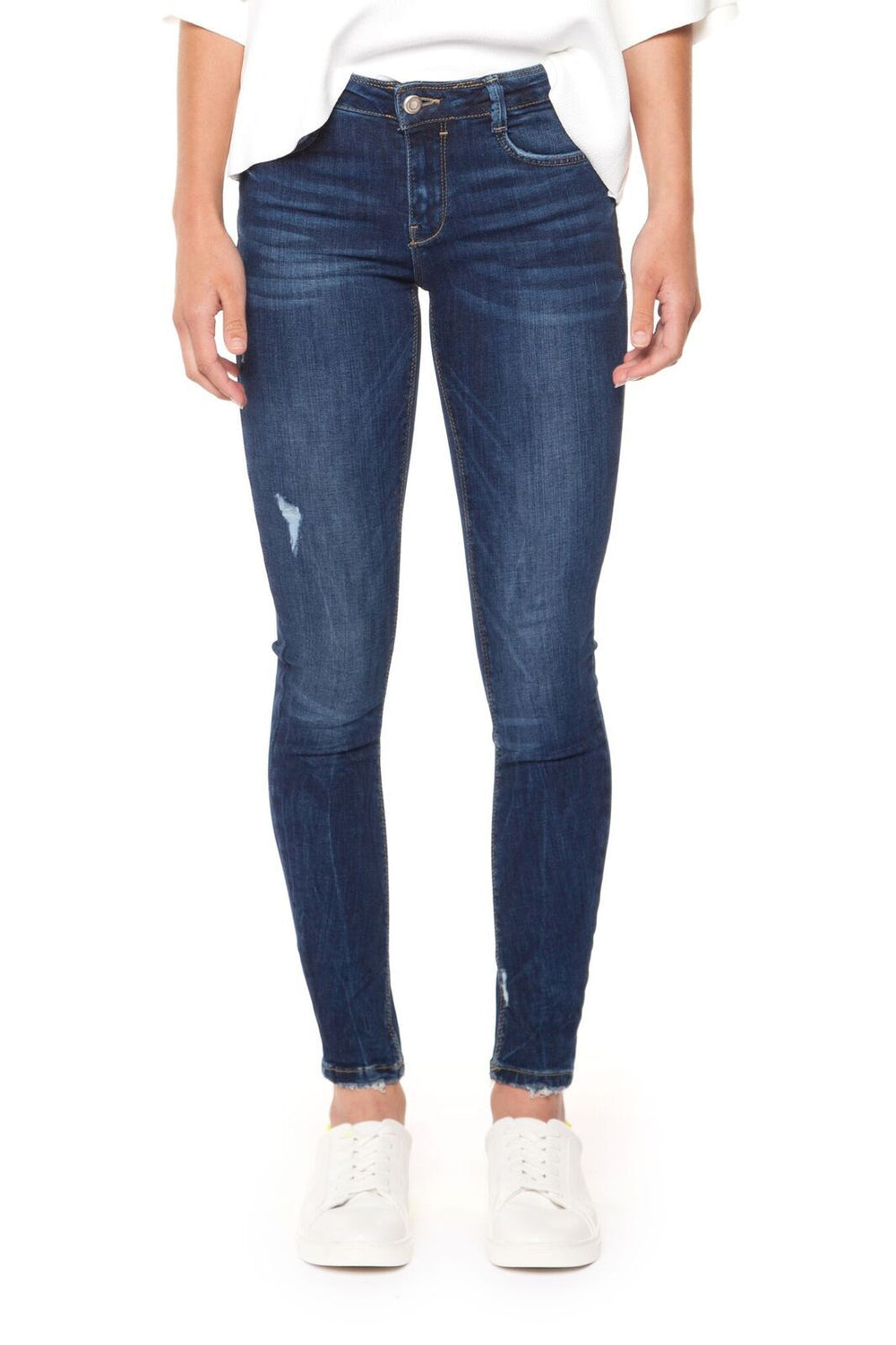 Pants - Dex Raw Slashed Skinny Jeans