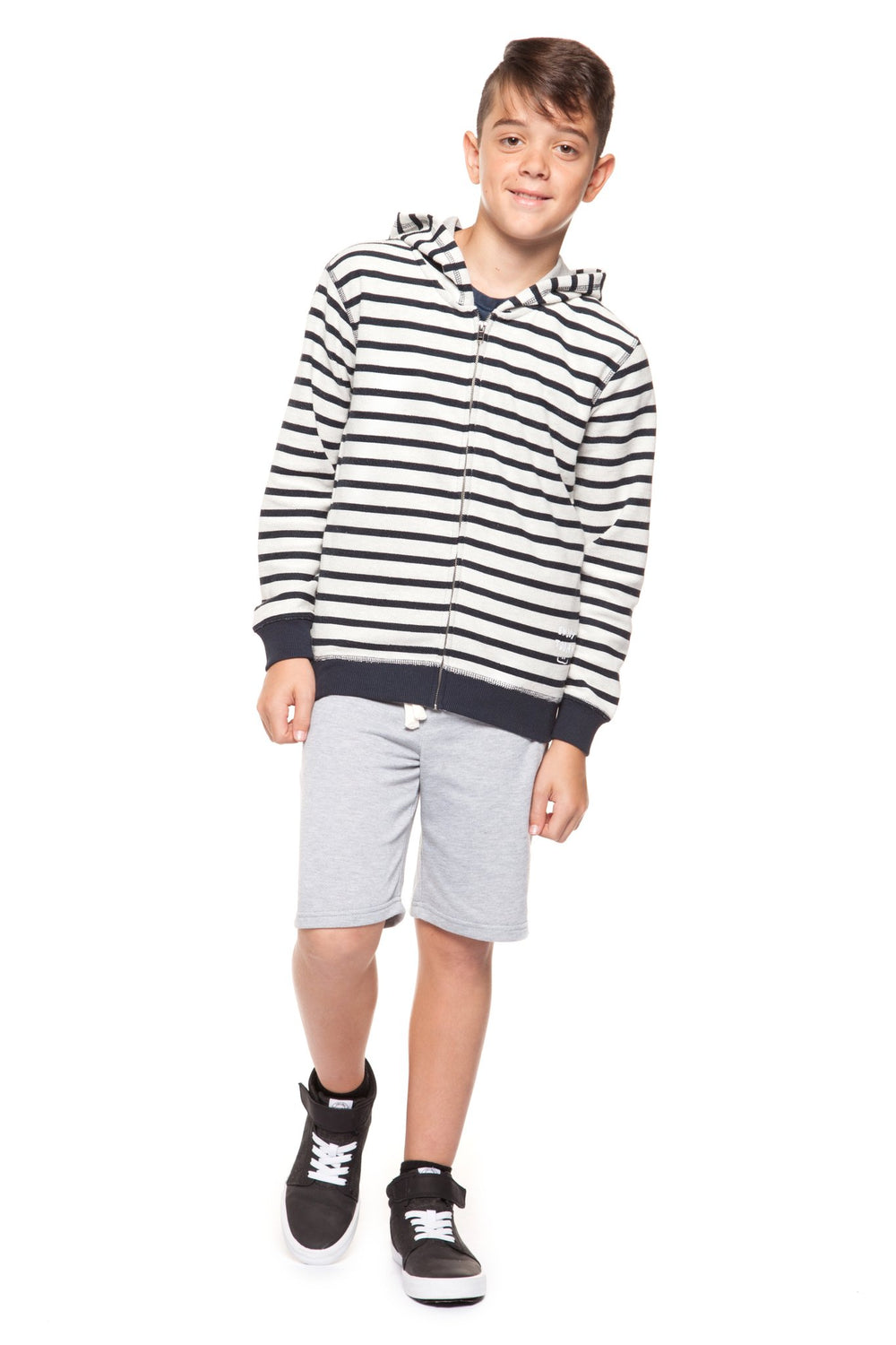 Top - Dex Boys Long Sleeve Stripe Zip Up Hoodie