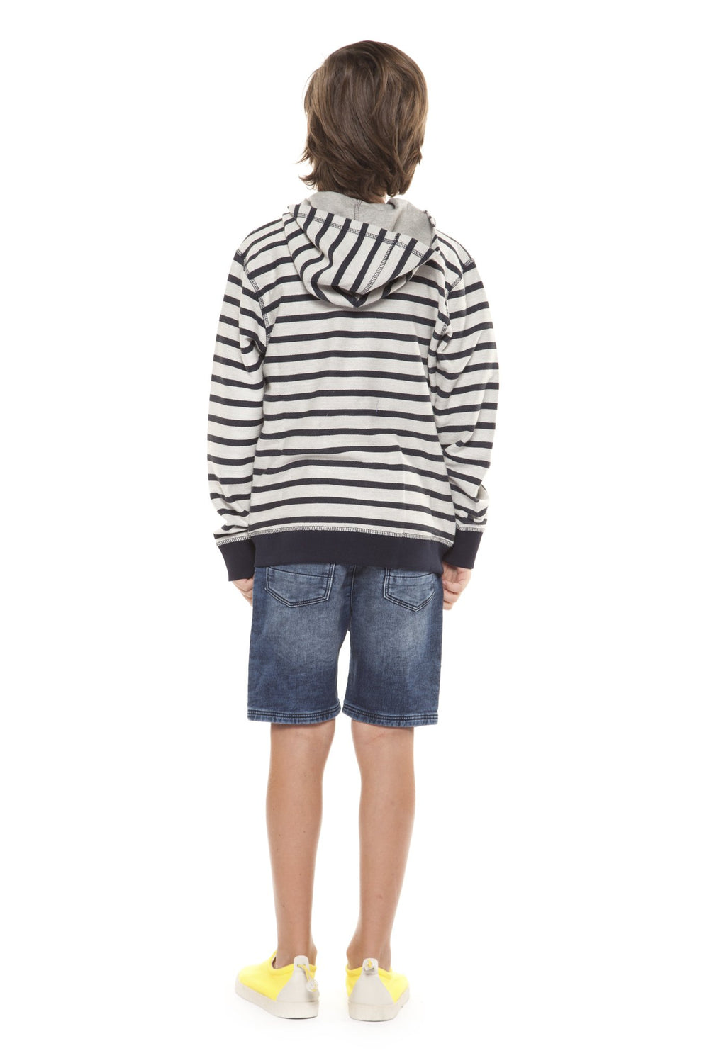 Top - Dex Boys Long Sleeve Stripe Zip Up Hoodie