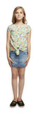 Top - Dex Kids Short Sleeve Floral Front Knot Top