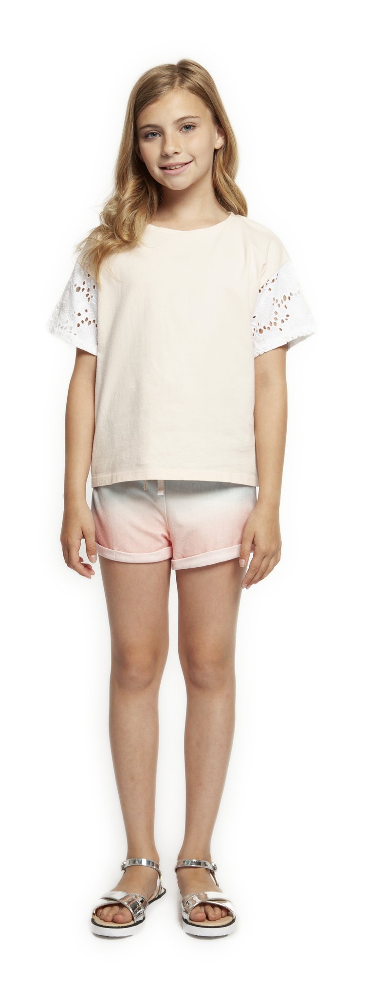 Top - Dex Kids Short Sleeve Crochet Detail Tee