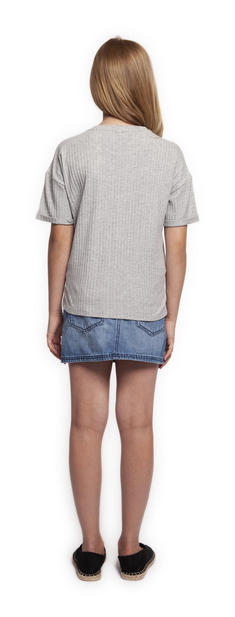 Top - Dex Kids Dropped Shoulder Striped Ribbed Top