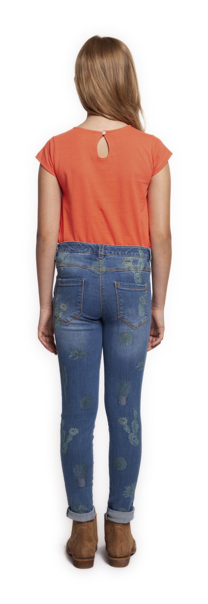Pants - Dex Kids Pull On Cactus Print Denim Jeans