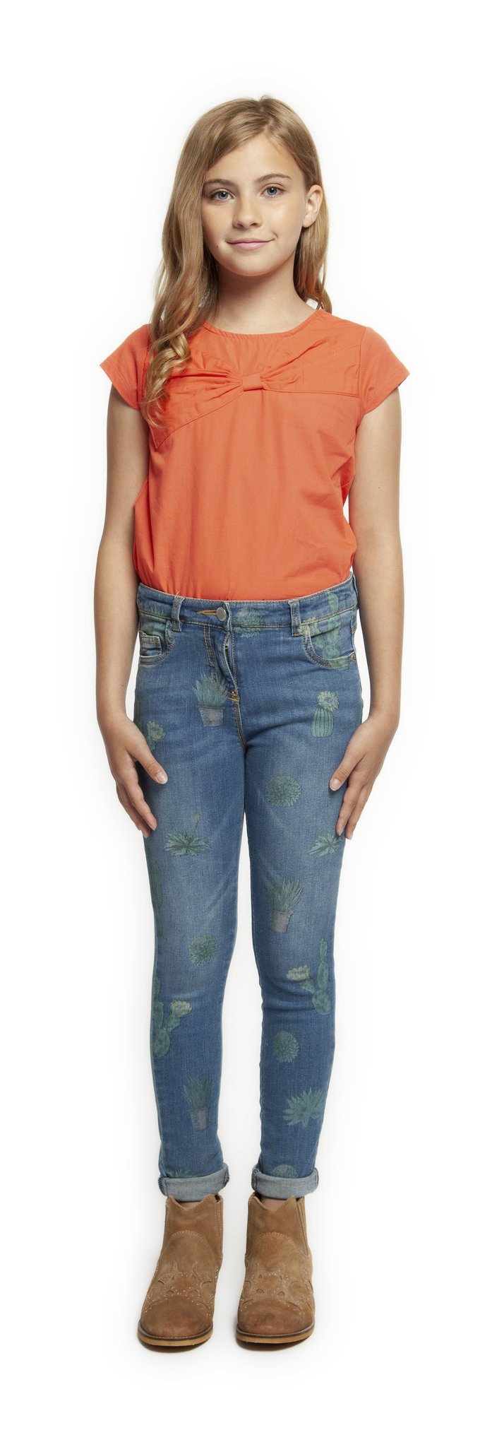 Pants - Dex Kids Pull On Cactus Print Denim Jeans
