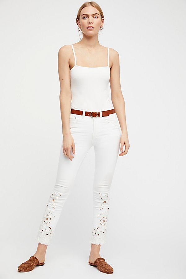 Pants - Free People Cutwork High Rise Jeans