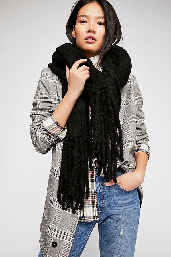 Scarf - Free People Jaden Ribbed Fringe Blanket Scarf