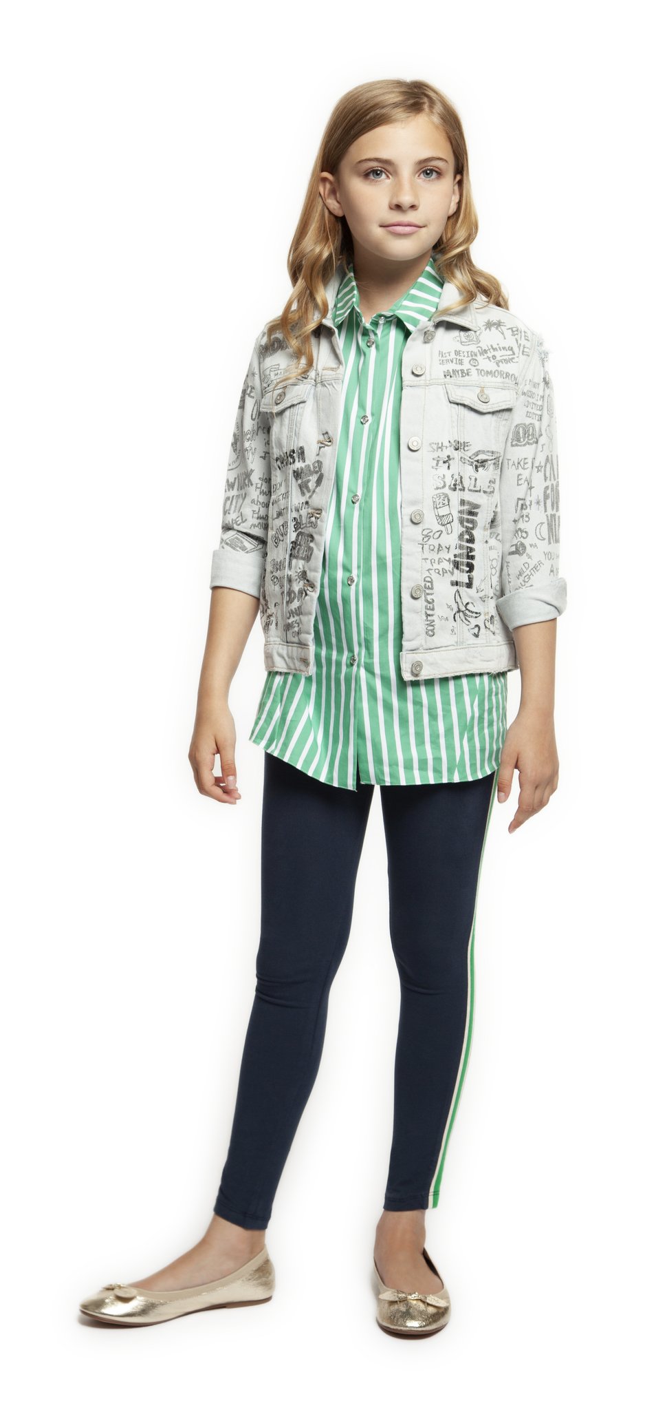 Top - Dex Kids Long Sleeve Graffiti Denim Jacket