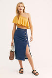 Skirt - Free People Jasmine Buttoned Midi Skirt