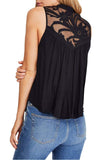 Top - Free People Floral Mesh Sleeveless Top