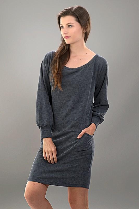 Dress - Solid Rip Knit Pocket Dress