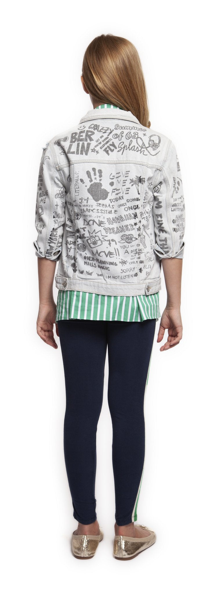 Top - Dex Kids Long Sleeve Graffiti Denim Jacket