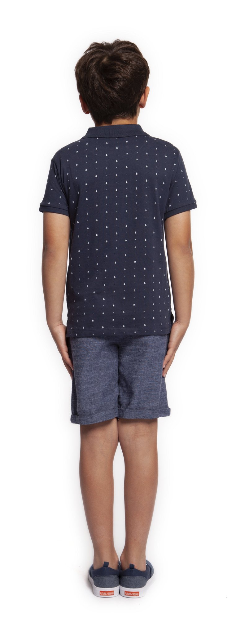 Top - Dex Kids Boat Print Short Sleeve Polo Top