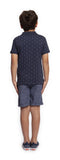 Top - Dex Kids Boat Print Short Sleeve Polo Top