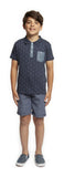 Top - Dex Kids Boat Print Short Sleeve Polo Top