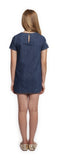 Dress - Dex Kids Short Sleeve Embroidered Floral Denim Dress