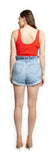 Shorts - Dex Paper Bag Waist Belted Cuffed Denim Shorts