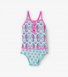 Swimsuit - Hatley Kids Dancing Seahorses Colourblock Swimsuit