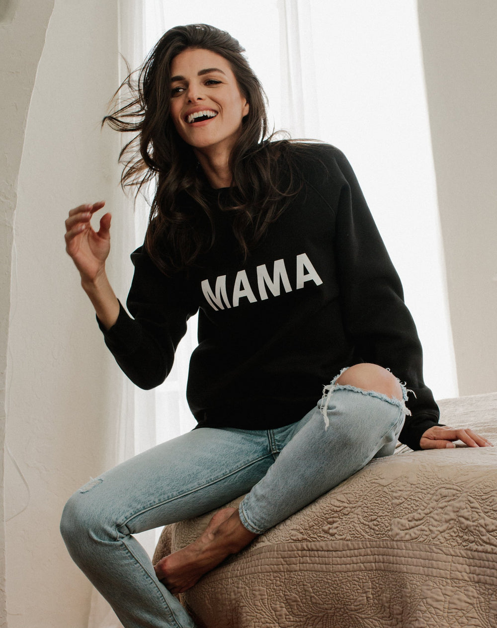 Top - Brunette The Label 'Mama' Bold Crew