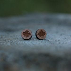 Accessory - Lace Brick Design Maple Leaf Studs