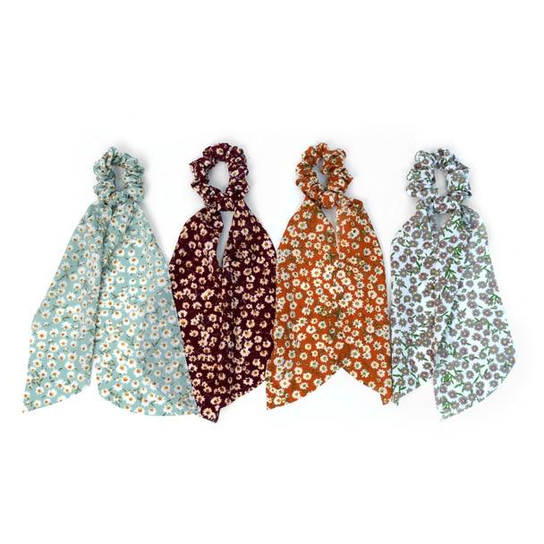 Accessory - Floral Scrunchie Ribbon Hair Tie