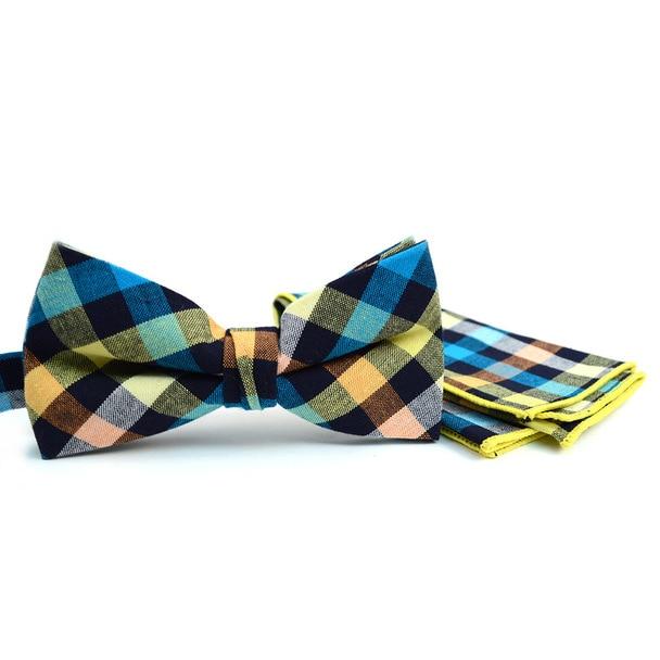 Accessory - Multi-Color Plaid Bow Tie/Hankerchief Set