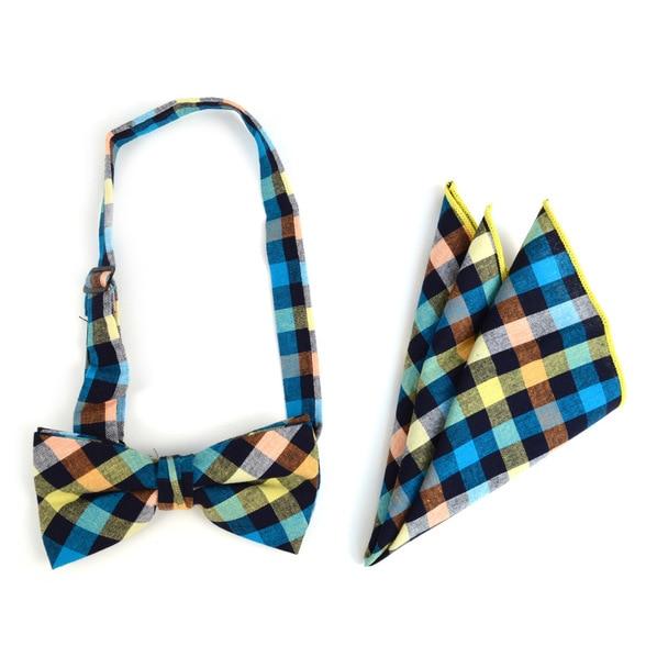 Accessory - Multi-Color Plaid Bow Tie/Hankerchief Set