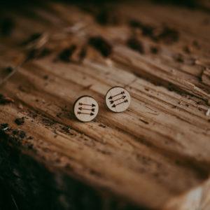 Accessory - Lace Brick Design Triple Arrow Wood Studs