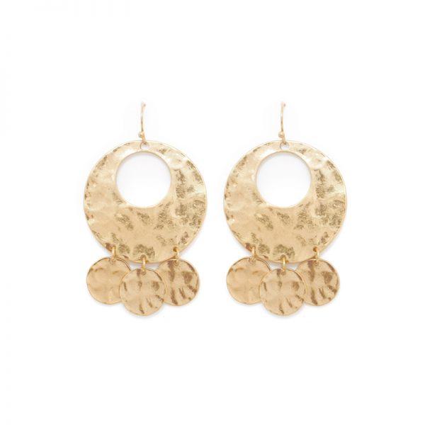 Accessory - Wide Hammered Multi Circle Earrings