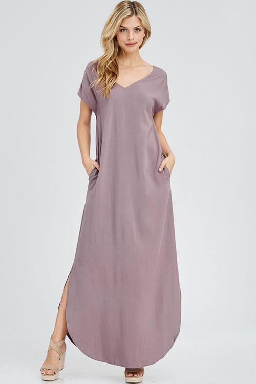 Dress - Strappy Back Maxi Dress With Pockets