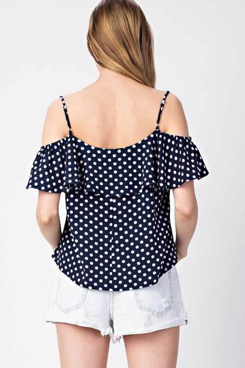 Top - Polka Dot Flounce Camisole Top