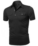 Top - Solid Zipper Detail Polo Shirt