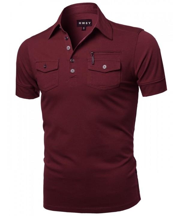 Top - Solid Zipper Detail Polo Shirt