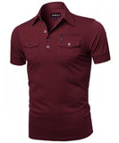 Top - Solid Zipper Detail Polo Shirt