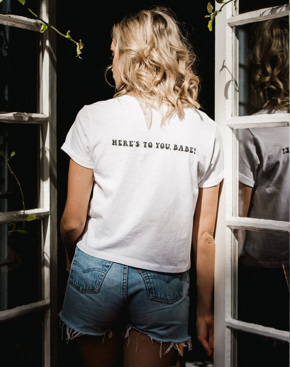 Top - Brunette The Label 'Here's To You Babe' Cropped Tee