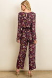Jumpsuit - Floral Long Sleeve Jumpsuit