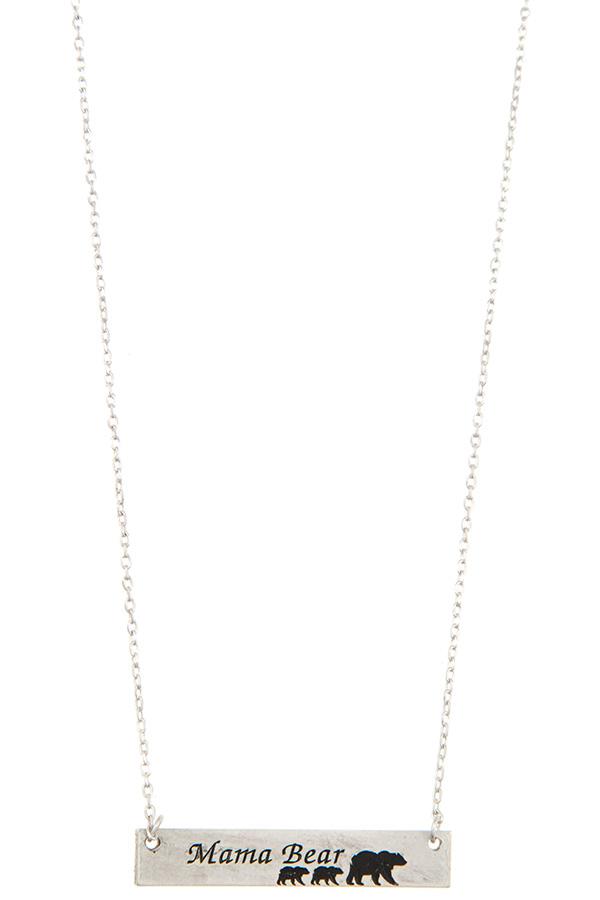 Accessory - Mama Bear Bar Pendant Necklace