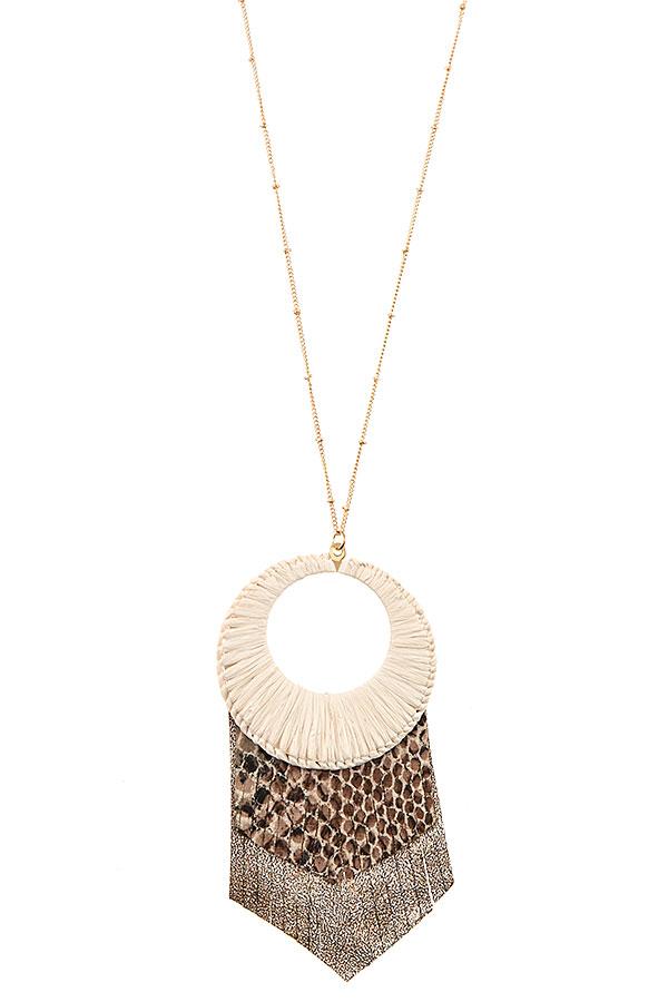 Accessory - Animal Print Pendant Necklace