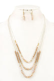 Accessory - Mix Bead Gem Layered Necklace Set