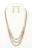 Accessory - Mix Bead Gem Layered Necklace Set