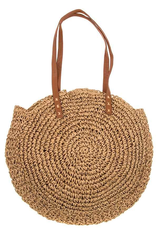 Accessory - Round Raffia Straw Woven Shoulder Bag