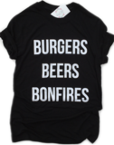 Top - Burgers Beers Bonfire Canadian Made Tee