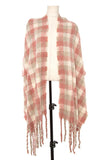 Scarf - Checkered Oblong Fringe Scarf