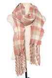 Scarf - Checkered Oblong Fringe Scarf
