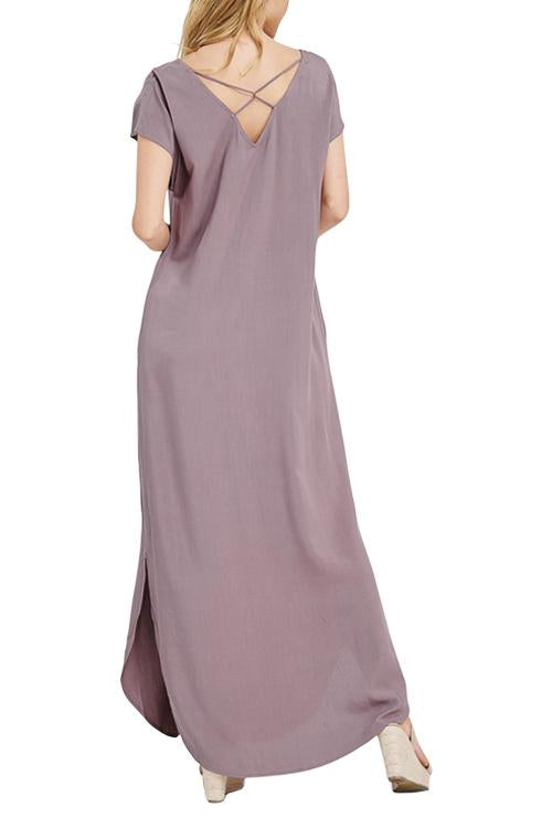 Dress - Strappy Back Maxi Dress With Pockets