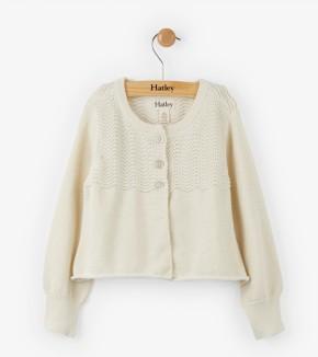 Top - Hatley Kids Pointelle Waves Glitter Cardigan