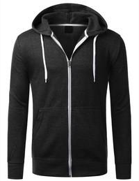 Top - Solid Zip Up Hoodie