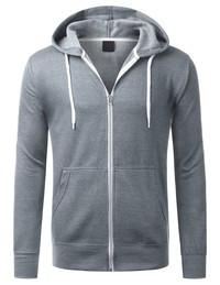 Top - Solid Zip Up Hoodie